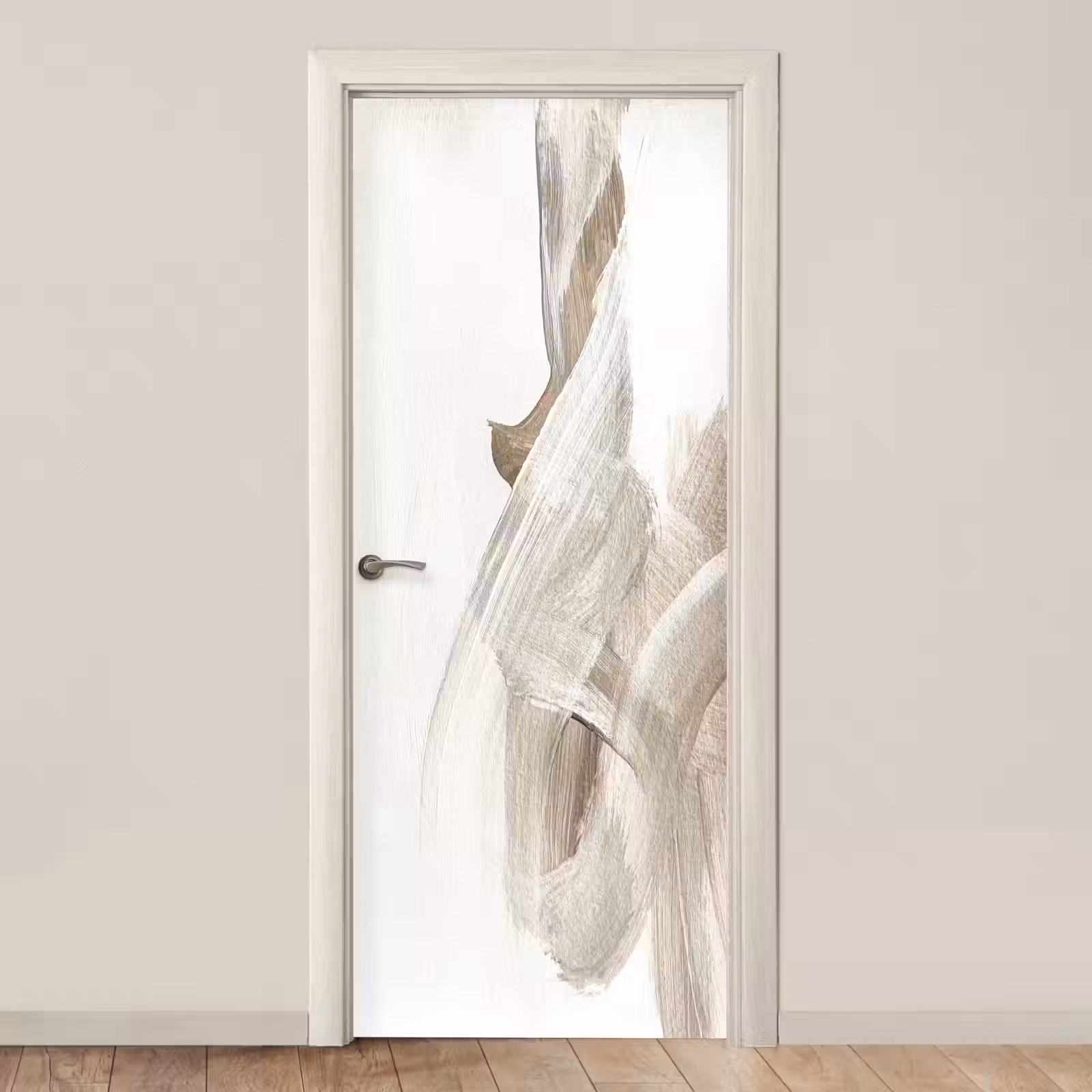 Deursticker - Abstract - Moderne kunst - Beige — 1