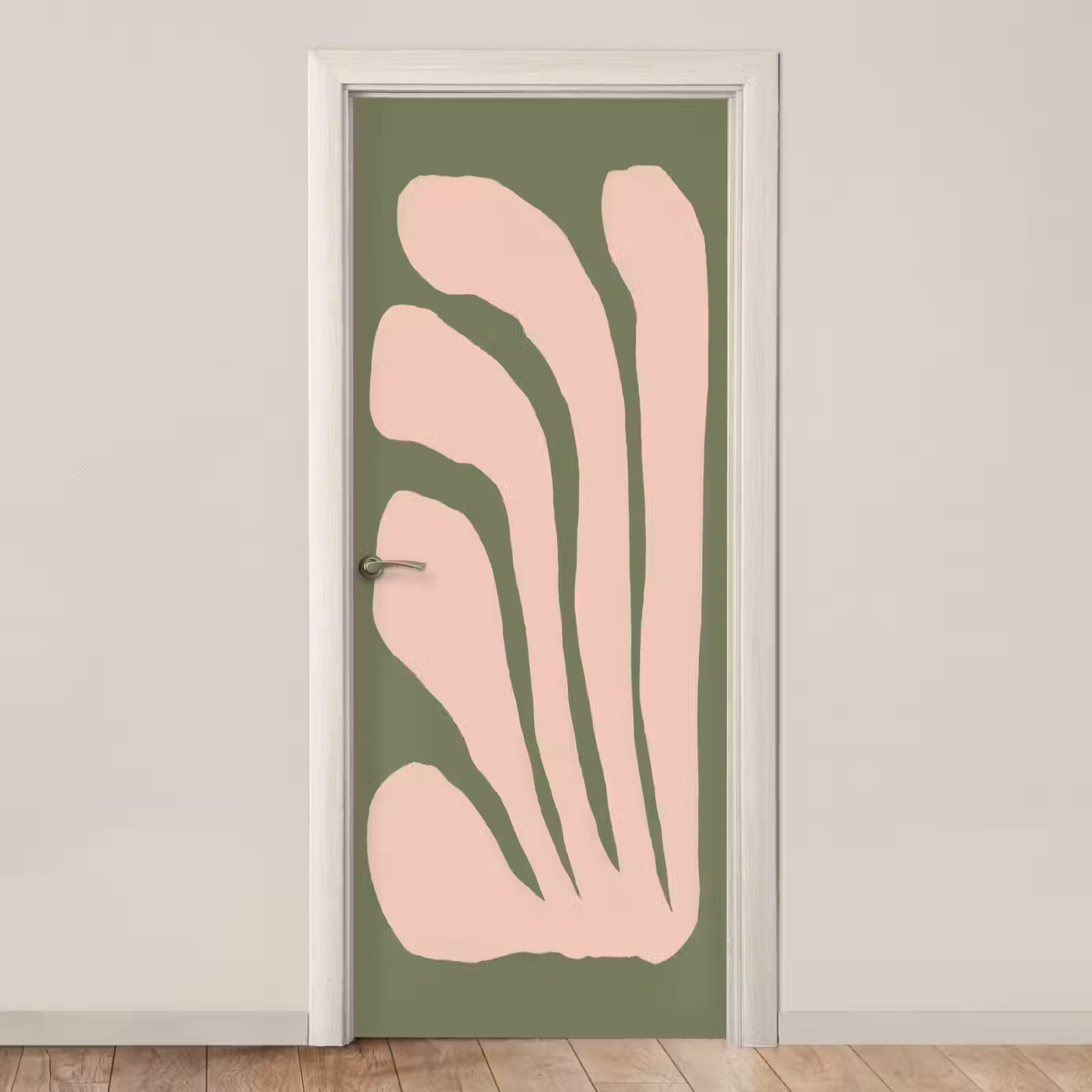 Deursticker - Abstract - Natuur - Pastel - Roze — 1