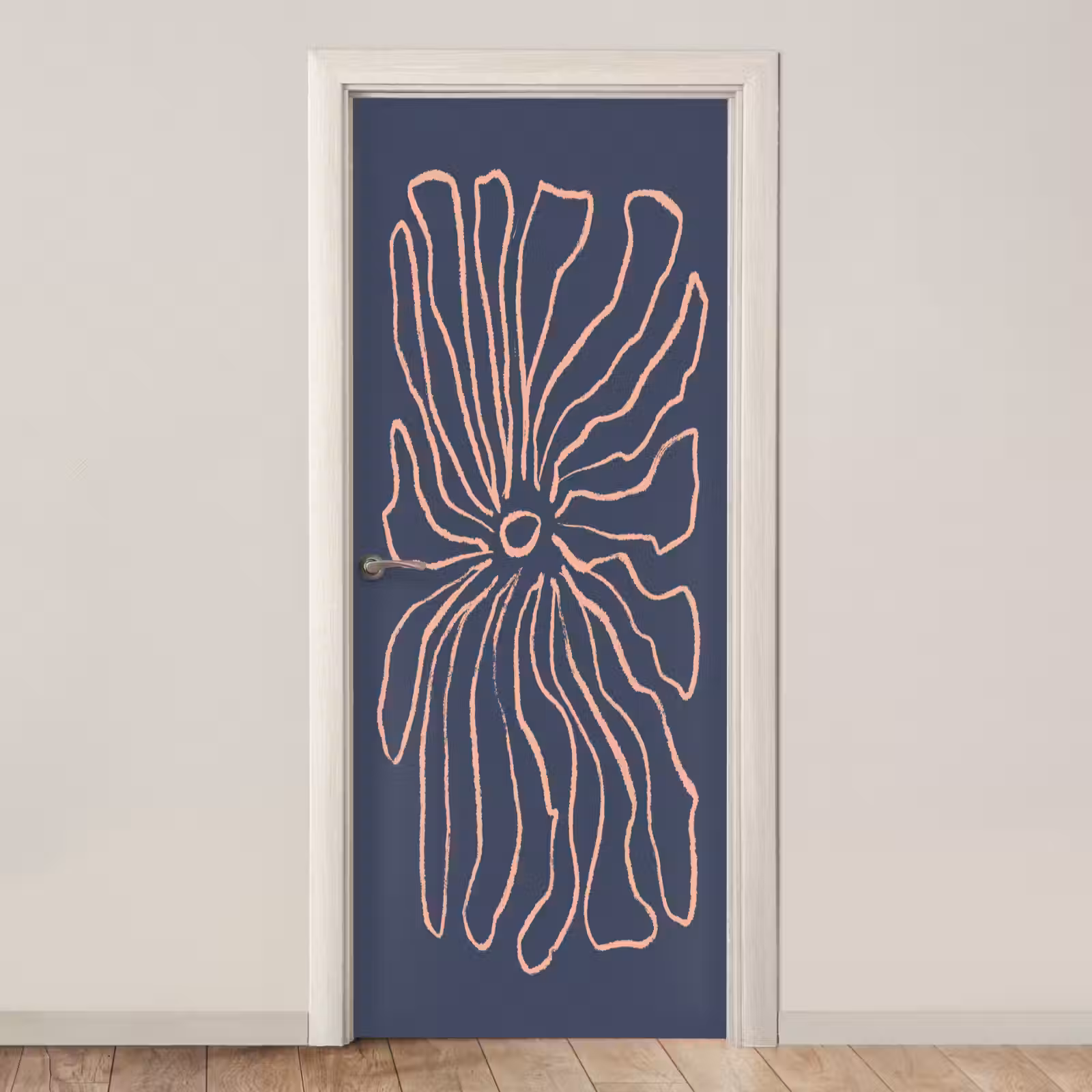 Deursticker - Bloemen - Bohemian - Roze - Pastel — 1