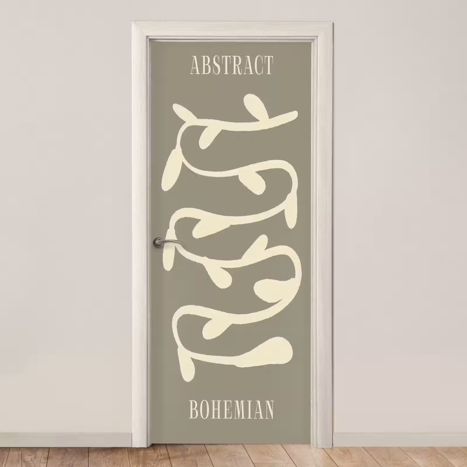 Deursticker - Bohemian - Planten - Groen - Abstract — 1