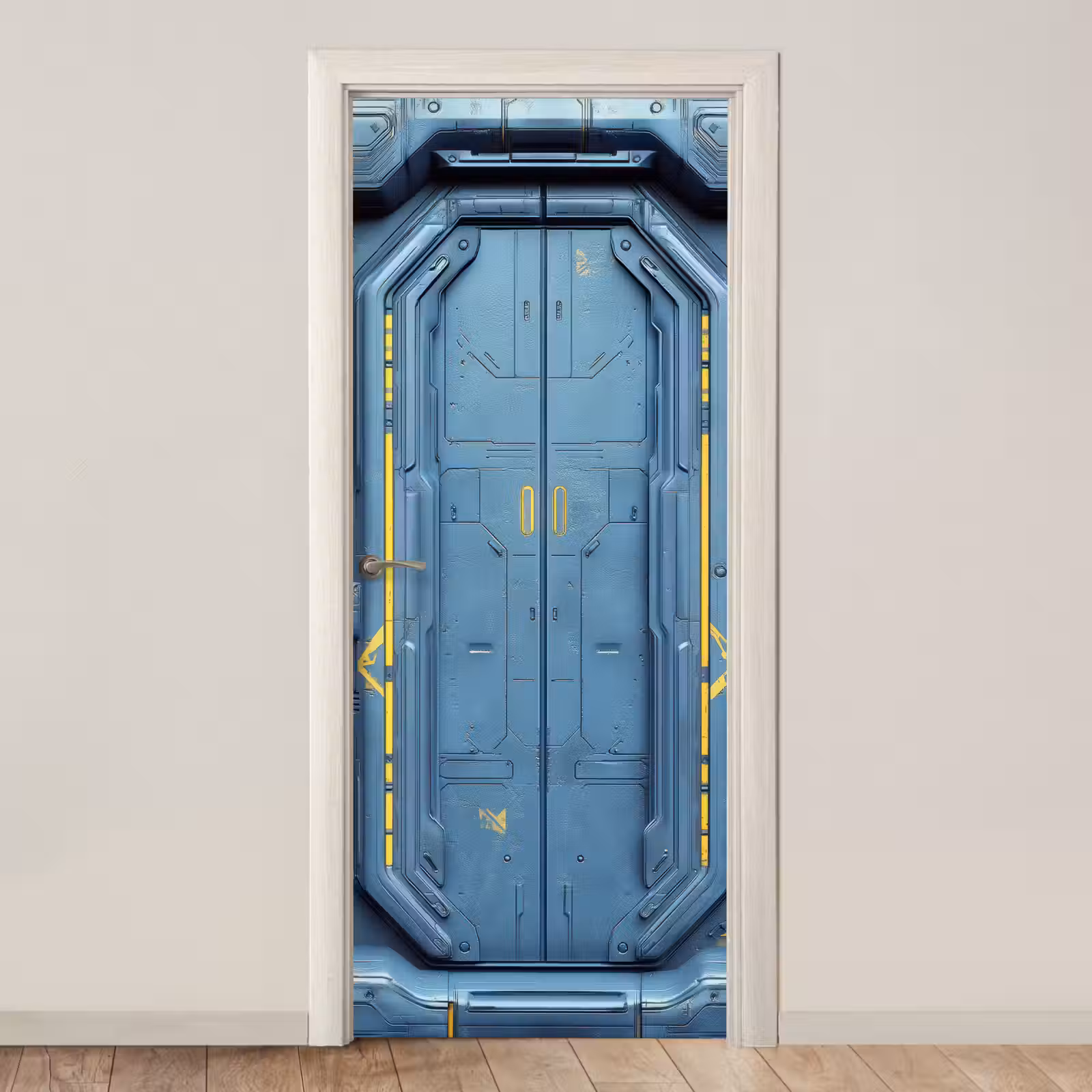 Deursticker - Deur - Futuristisch - Blauw — 1