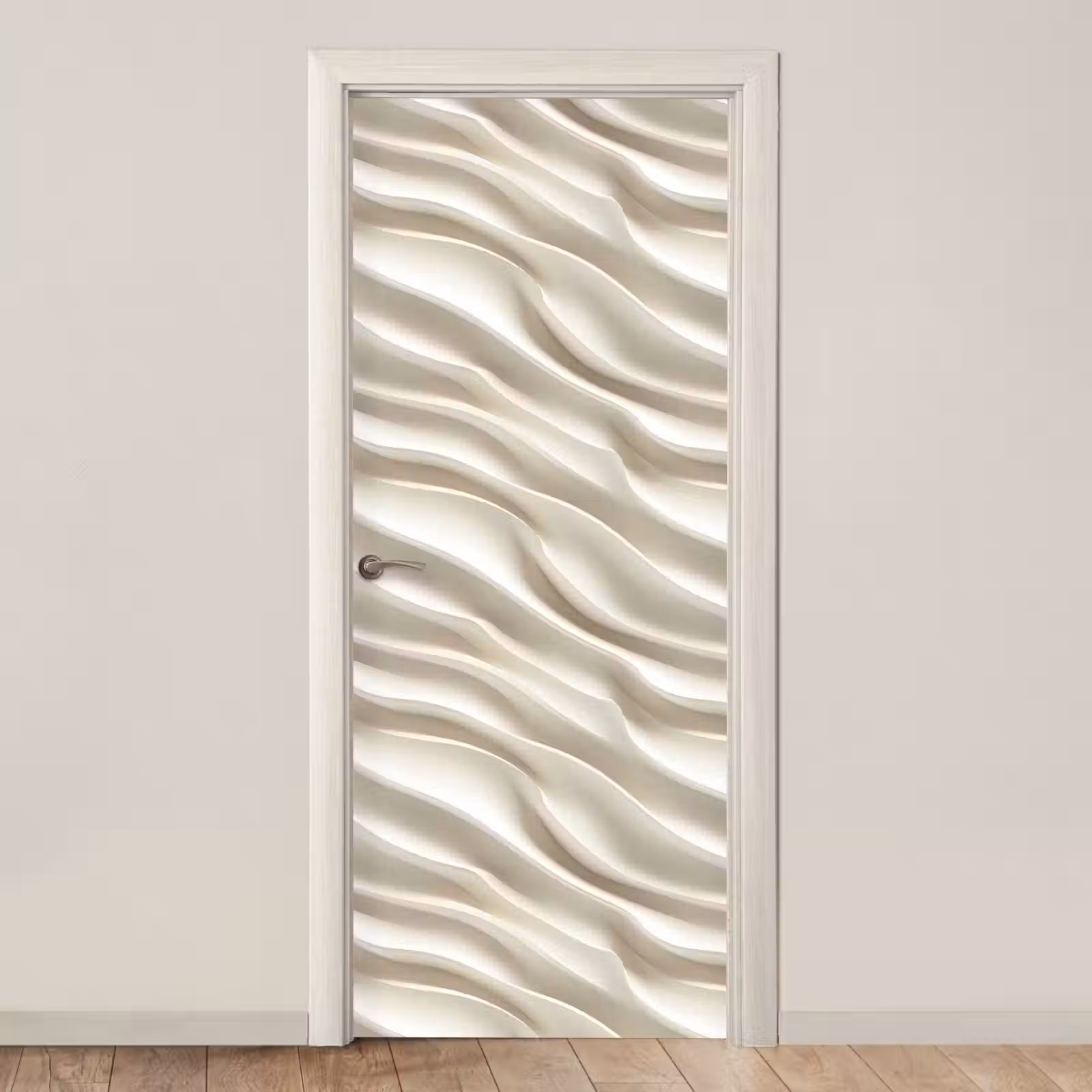 Deursticker - Diagonaal - Golven - Crème — 1