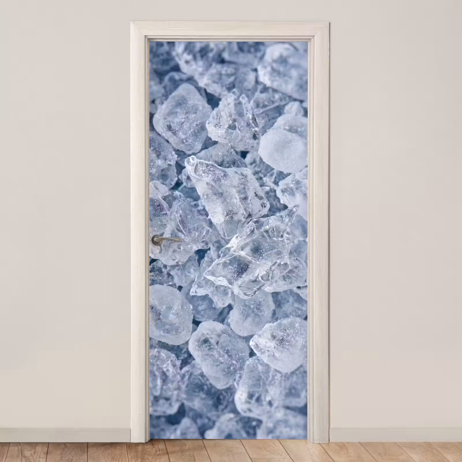 Deursticker - Ijsblokjes - Water - Blauw — 1