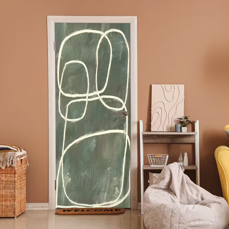 Deursticker - Abstract - Groen - Kunst - Modern — 2