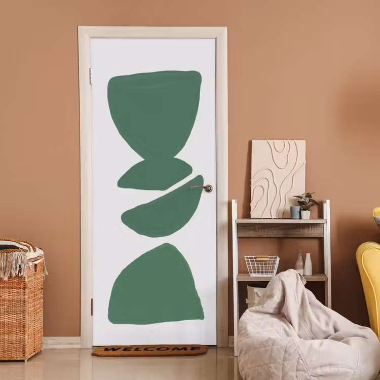 Deursticker - Abstract - Groen - Vormen - Modern — 2