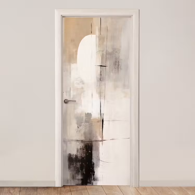 Deursticker - Abstract - Kunst - Grijs — 1