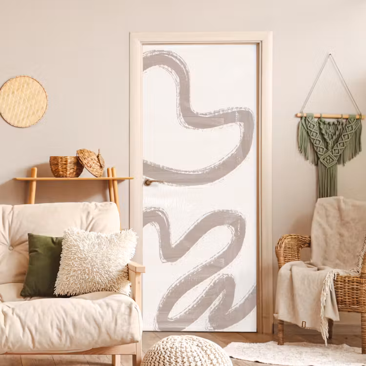 Deursticker - Abstract - Moderne kunst - Beige — 4