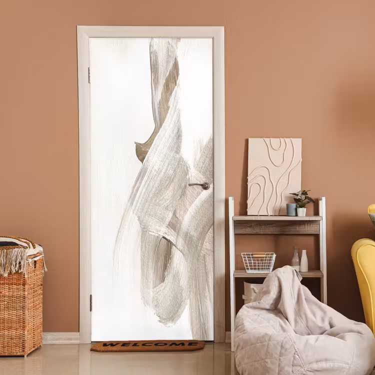 Deursticker - Abstract - Moderne kunst - Beige — 2