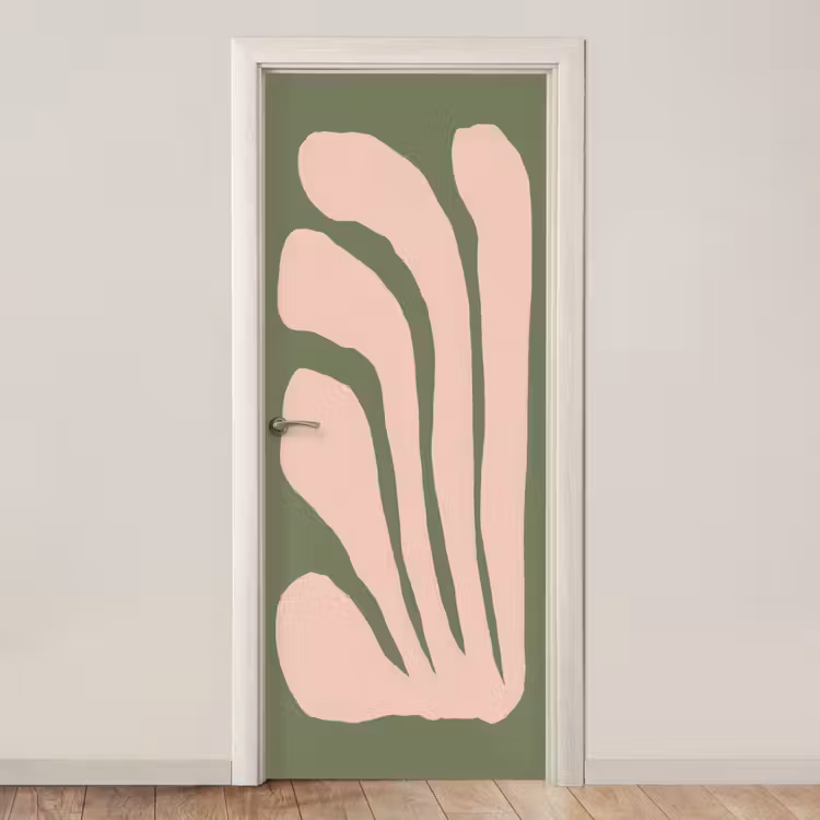 Deursticker - Abstract - Natuur - Pastel - Roze — 1