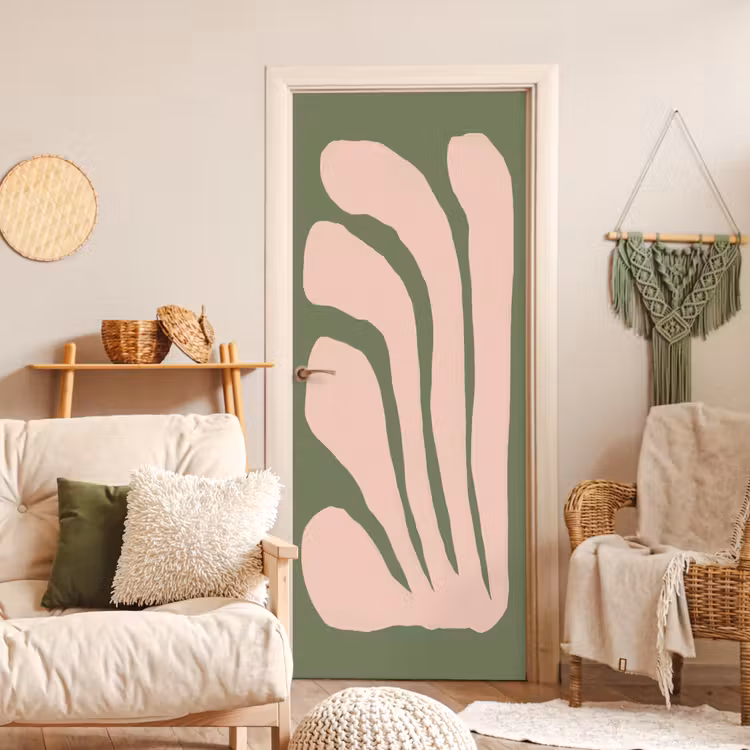 Deursticker - Abstract - Natuur - Pastel - Roze — 4