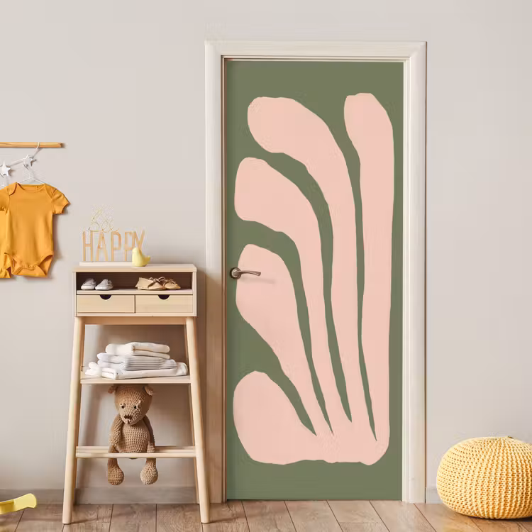 Deursticker - Abstract - Natuur - Pastel - Roze — 6