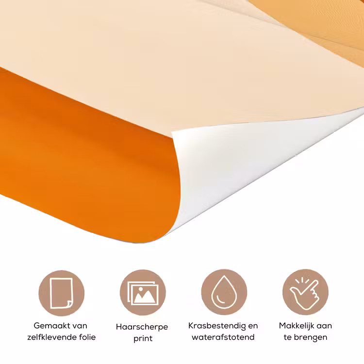 Deursticker - Abstract - Patroon - Modern - Beige - Oranje — 3