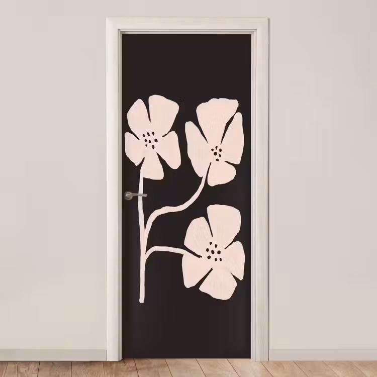 Deursticker - Bloemen - Bohemian - Pastel - Kunst — 1