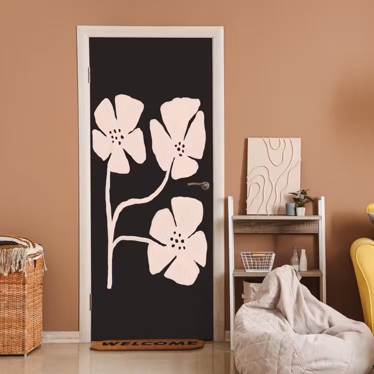 Deursticker - Bloemen - Bohemian - Pastel - Kunst — 2