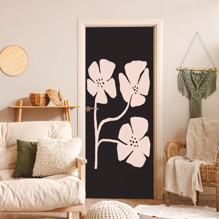 Deursticker - Bloemen - Bohemian - Pastel - Kunst — 4