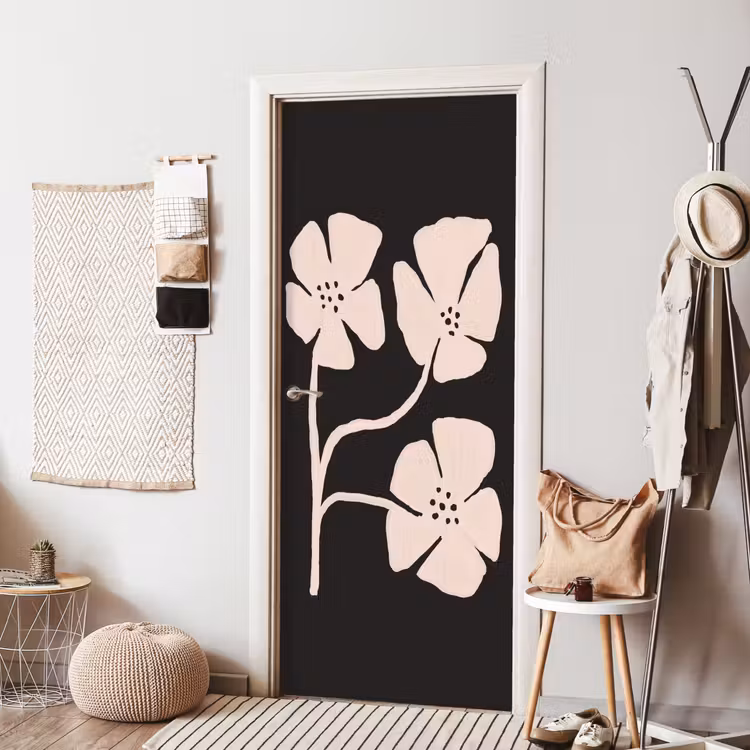 Deursticker - Bloemen - Bohemian - Pastel - Kunst — 8