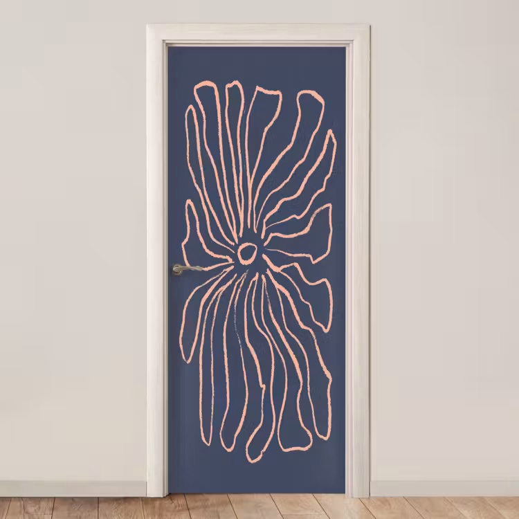 Deursticker - Bloemen - Bohemian - Roze - Pastel — 1