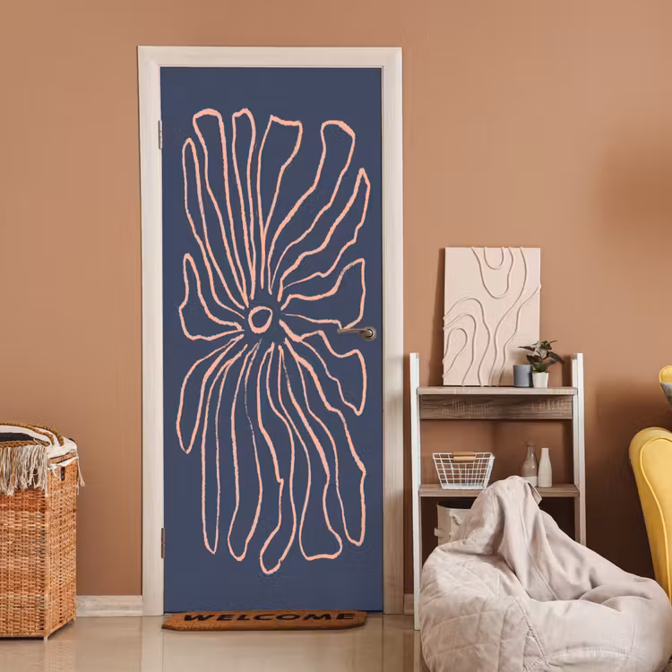 Deursticker - Bloemen - Bohemian - Roze - Pastel — 2