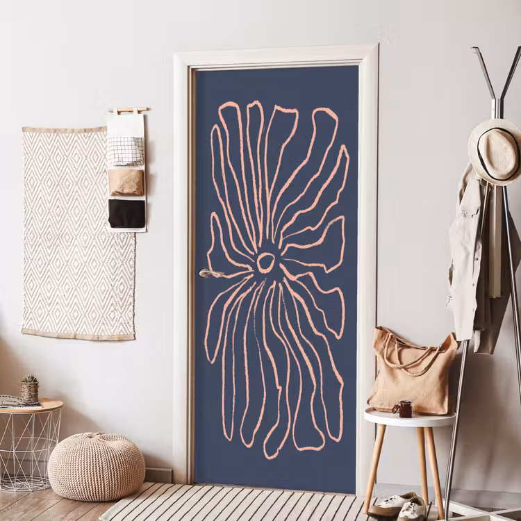 Deursticker - Bloemen - Bohemian - Roze - Pastel — 8