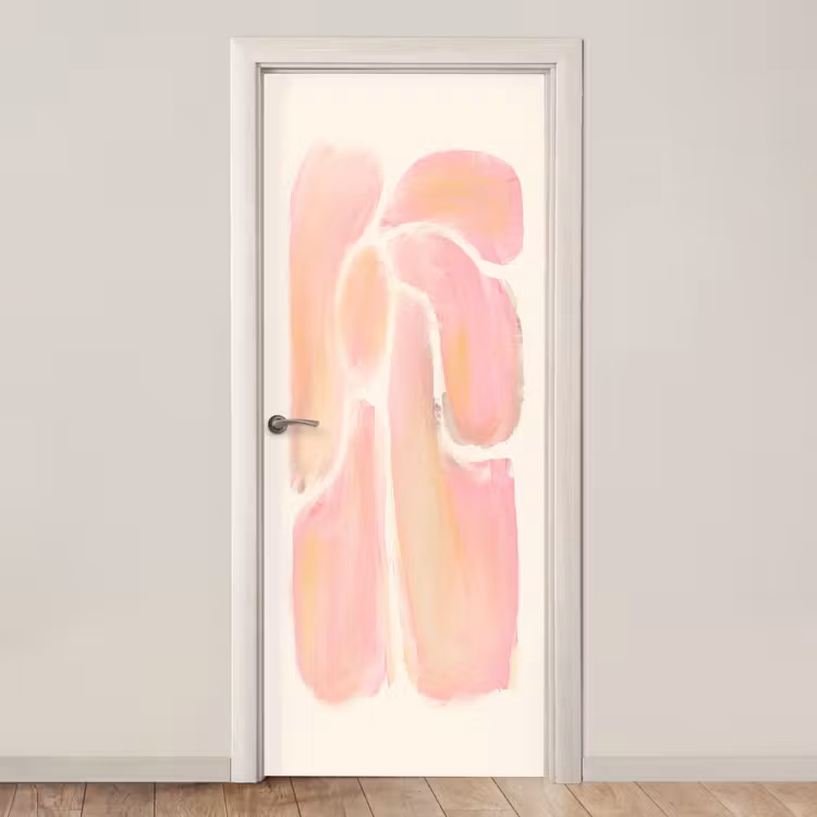 Deursticker - Bloemen - Roze - Natuur - Boho — 1