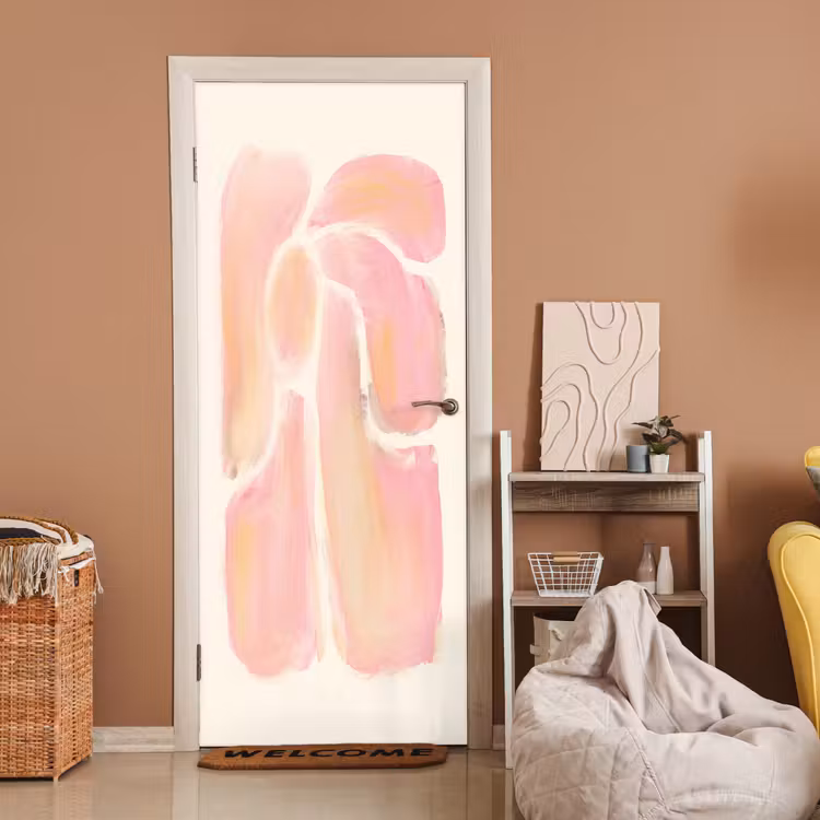 Deursticker - Bloemen - Roze - Natuur - Boho — 2