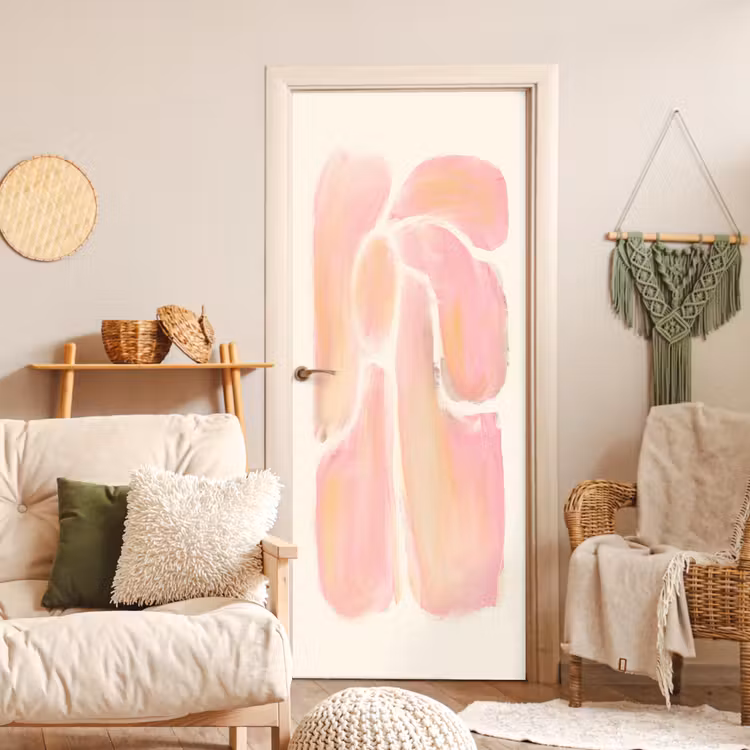 Deursticker - Bloemen - Roze - Natuur - Boho — 4