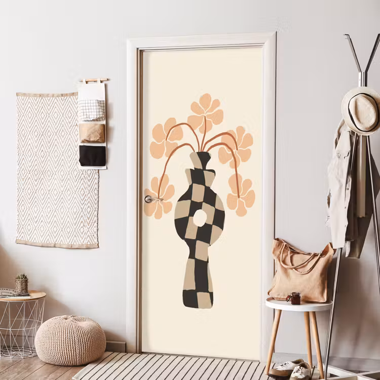 Deursticker - Bloemen - Vaas - Abstracte kunst - Modern — 8