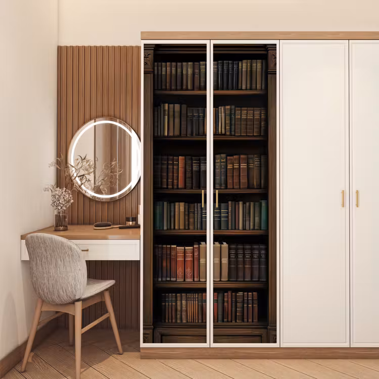 Deursticker - Boekenkast - Vintage - Bruin — 5