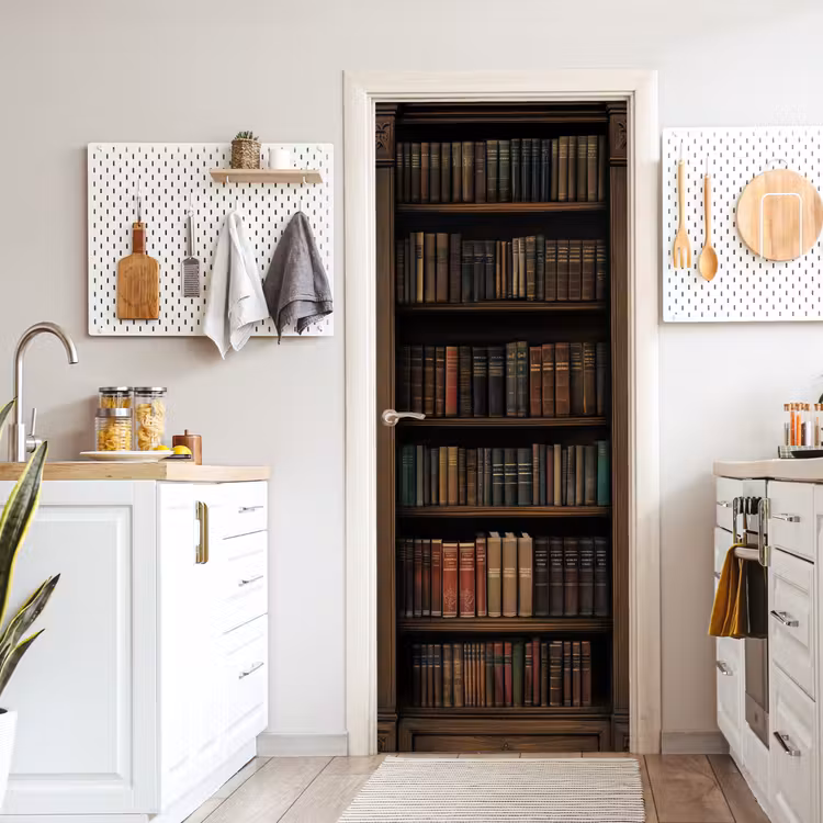 Deursticker - Boekenkast - Vintage - Bruin — 7
