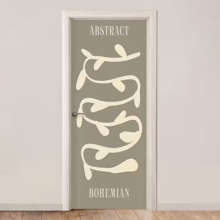 Deursticker - Bohemian - Planten - Groen - Abstract — 1