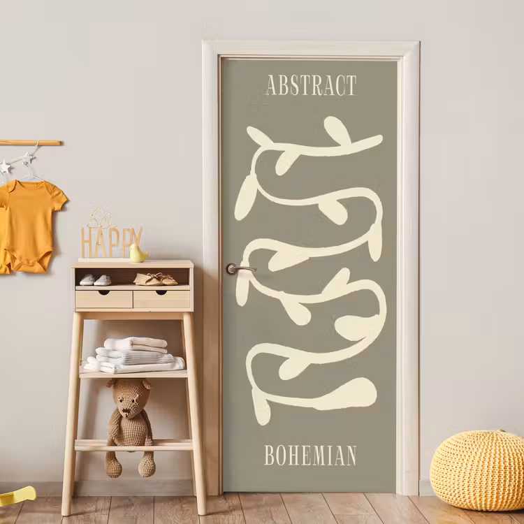 Deursticker - Bohemian - Planten - Groen - Abstract — 6