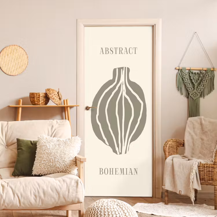 Deursticker - Boho - Groen - Abstract — 4
