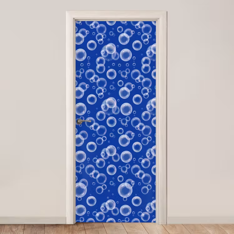 Deursticker - Bubbels - Patroon - Blauw — 1