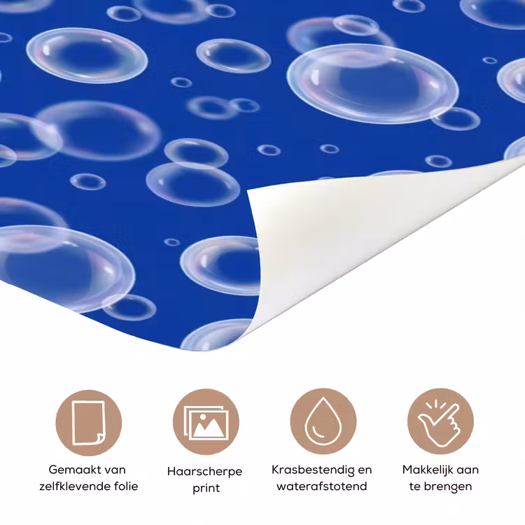 Deursticker - Bubbels - Patroon - Blauw — 3