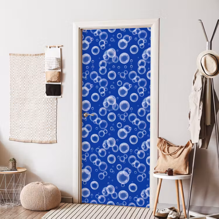 Deursticker - Bubbels - Patroon - Blauw — 8