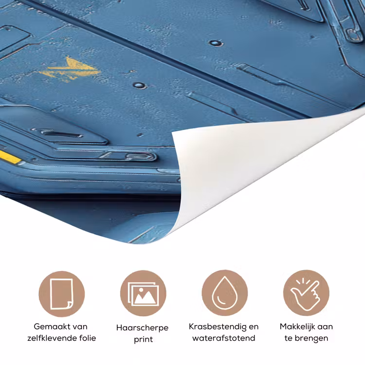 Deursticker - Deur - Futuristisch - Blauw — 3