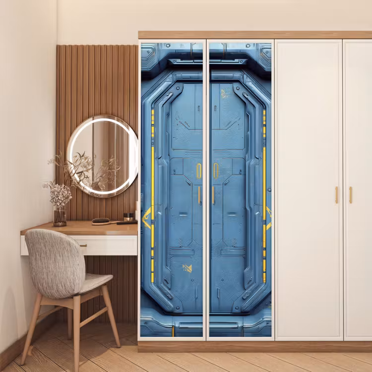 Deursticker - Deur - Futuristisch - Blauw — 5