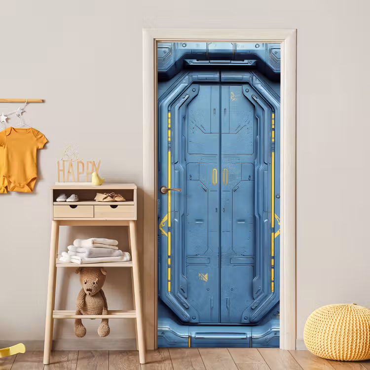 Deursticker - Deur - Futuristisch - Blauw — 6
