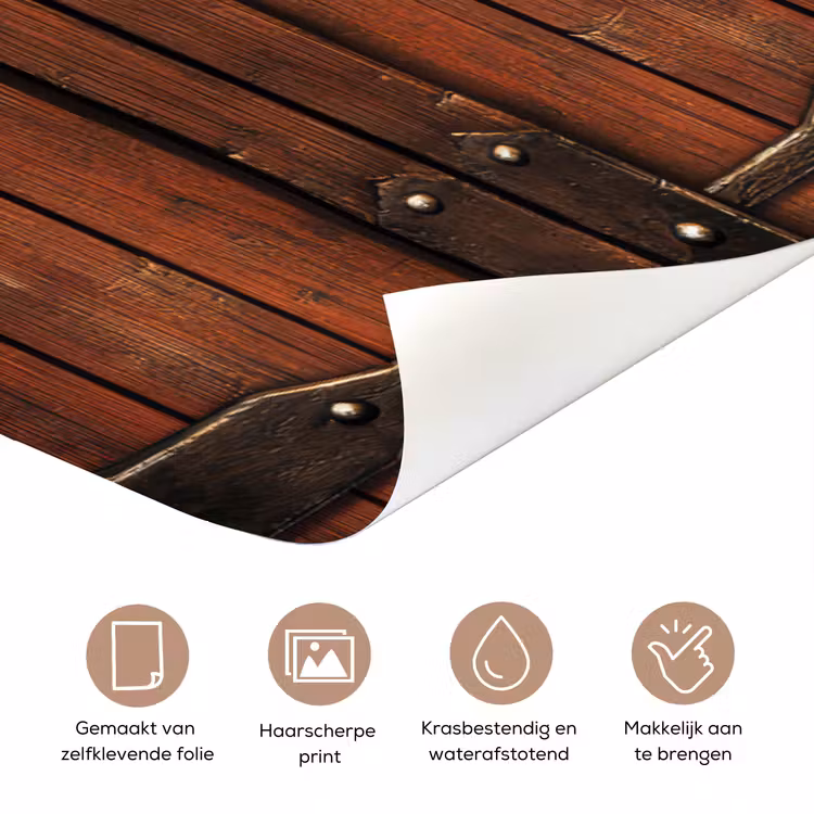 Deursticker - Deur - Houtlook - Bruin - Planken — 3