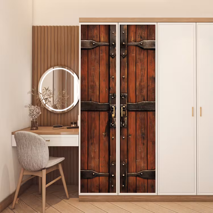 Deursticker - Deur - Houtlook - Bruin - Planken — 5