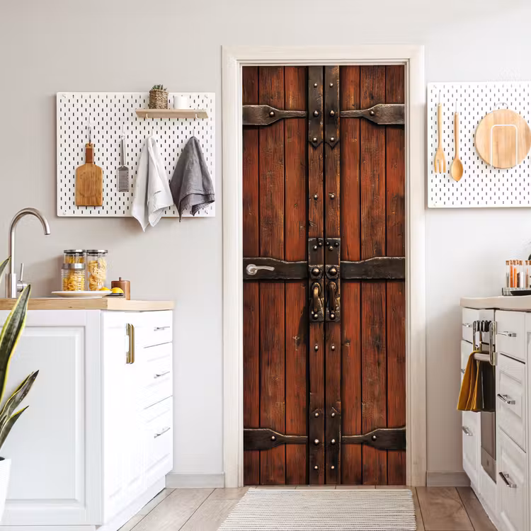 Deursticker - Deur - Houtlook - Bruin - Planken — 7
