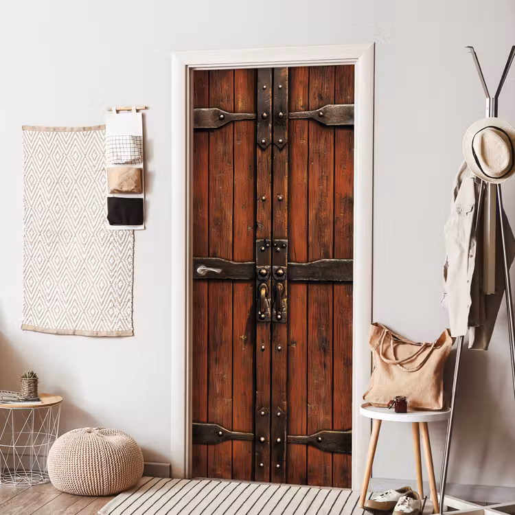 Deursticker - Deur - Houtlook - Bruin - Planken — 8