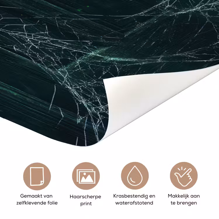 Deursticker - Deur - Spookhuis - Groen - Spinnenweb — 3