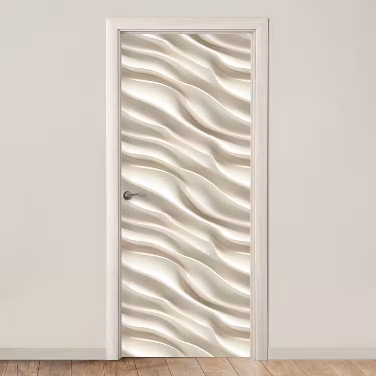 Deursticker - Diagonaal - Golven - Crème — 1