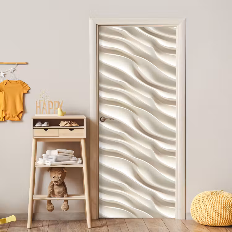Deursticker - Diagonaal - Golven - Crème — 6