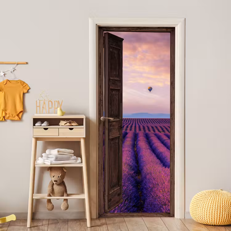 Deursticker - Doorkijk - Lavendel - Bloemen - Paars — 6