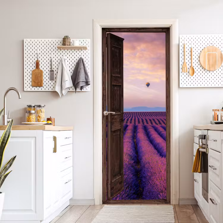 Deursticker - Doorkijk - Lavendel - Bloemen - Paars — 7