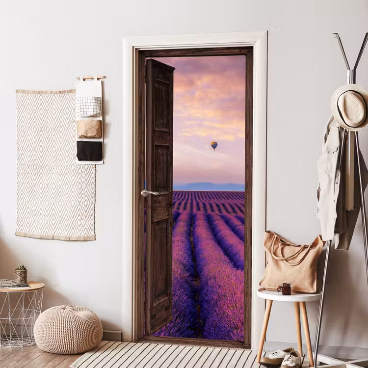 Deursticker - Doorkijk - Lavendel - Bloemen - Paars — 8