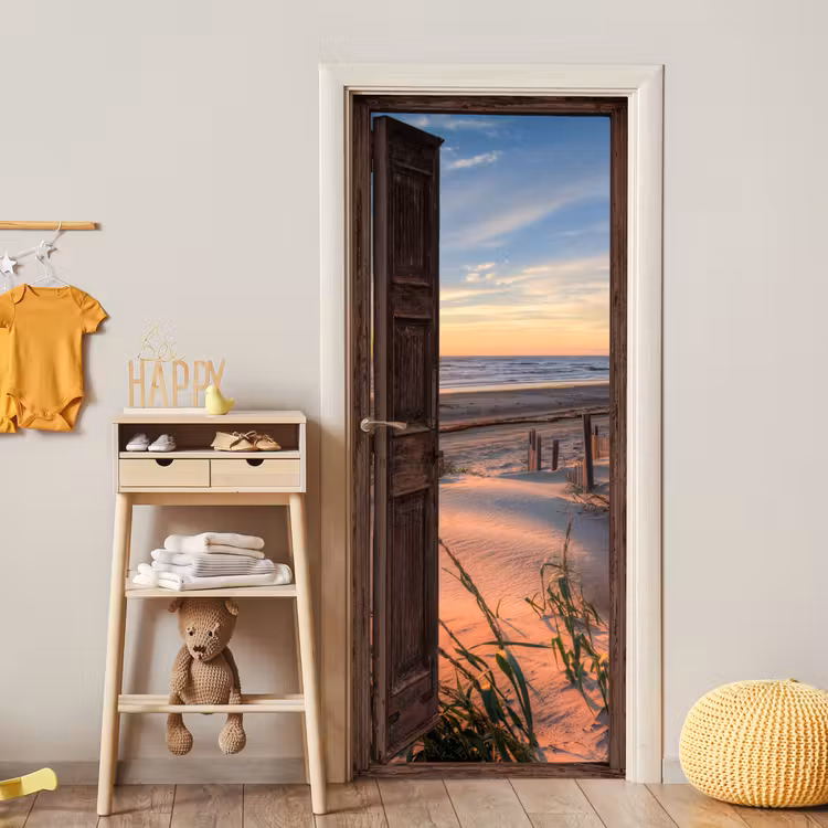 Deursticker - Doorkijk - Strand - Zee - Natuur - Duinen — 6