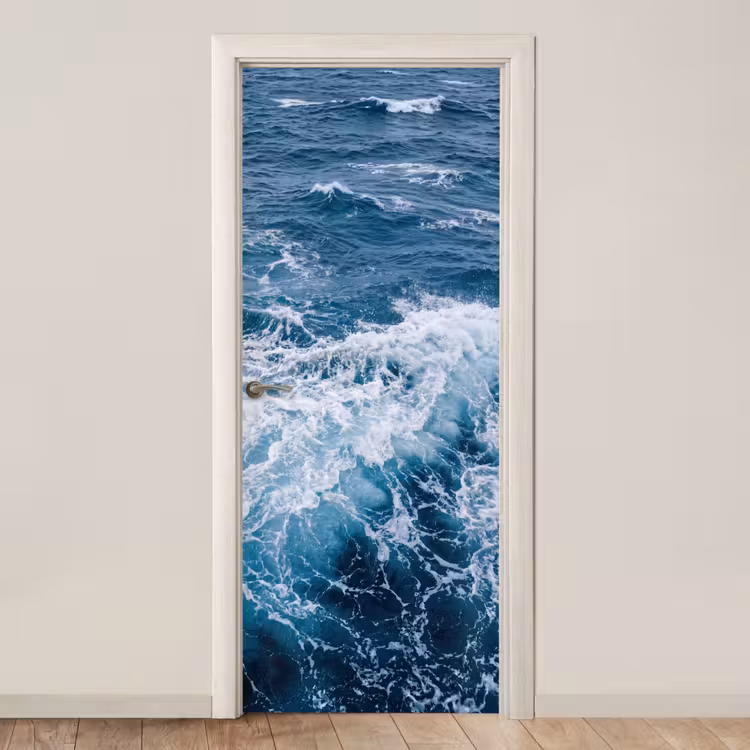 Deursticker - Golven - Oceaan - Blauw — 1